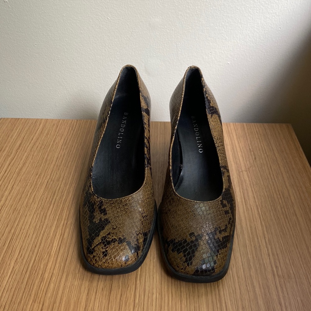 Bandolino Vintage Block Heel Snakeskin Heels